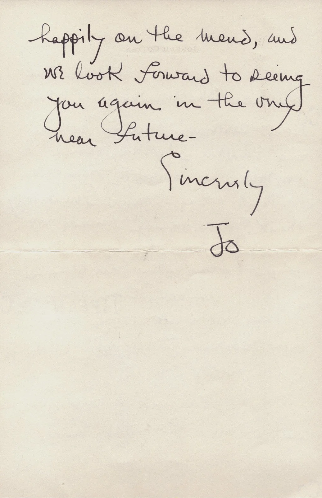 Joseph Cotten — JOSEPH COTTEN - AUTOGRAPH LETTER SIGNED 03/11/1966, image 2