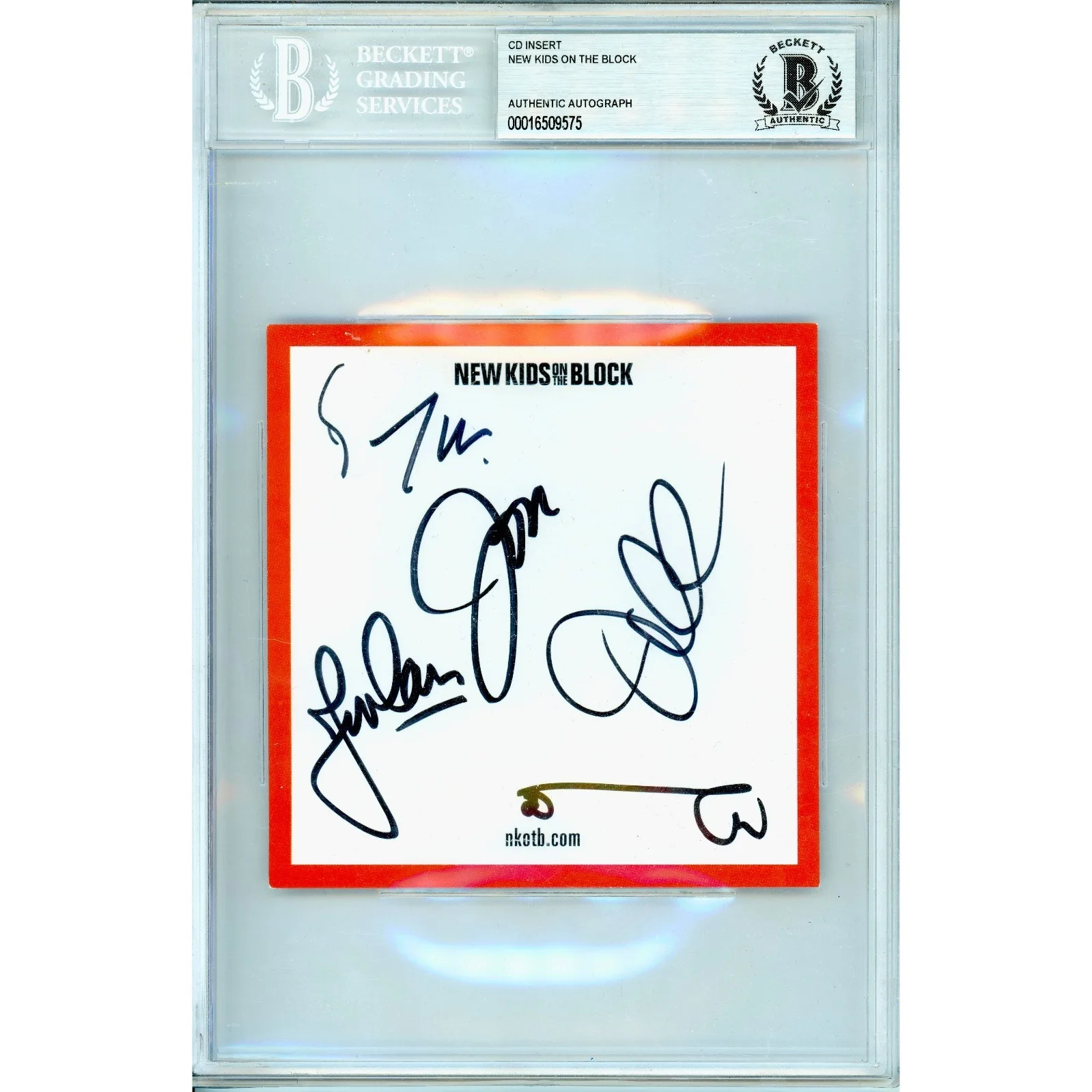 Donnie Wahlberg, Jonathan Knight, Jordan Knight — New Kids On The Block Signed CD Insert NKOTB Beckett BAS Slabbed COA Music All 5, image 2