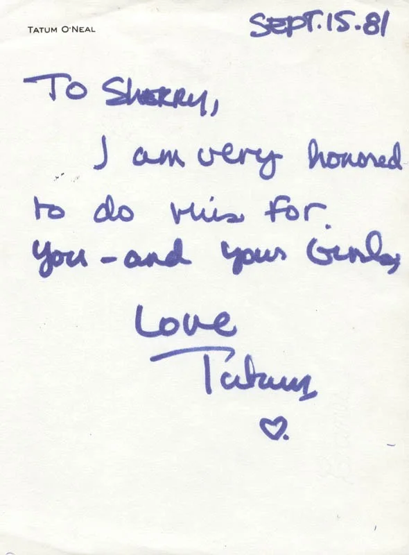 Tatum O'neal — TATUM O'NEAL - AUTOGRAPH LETTER SIGNED 09/15/1981