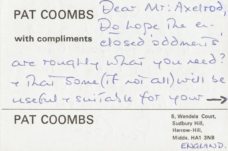 Pat Coombs — PAT COOMBS - AUTOGRAPH LETTER SIGNED, image 2