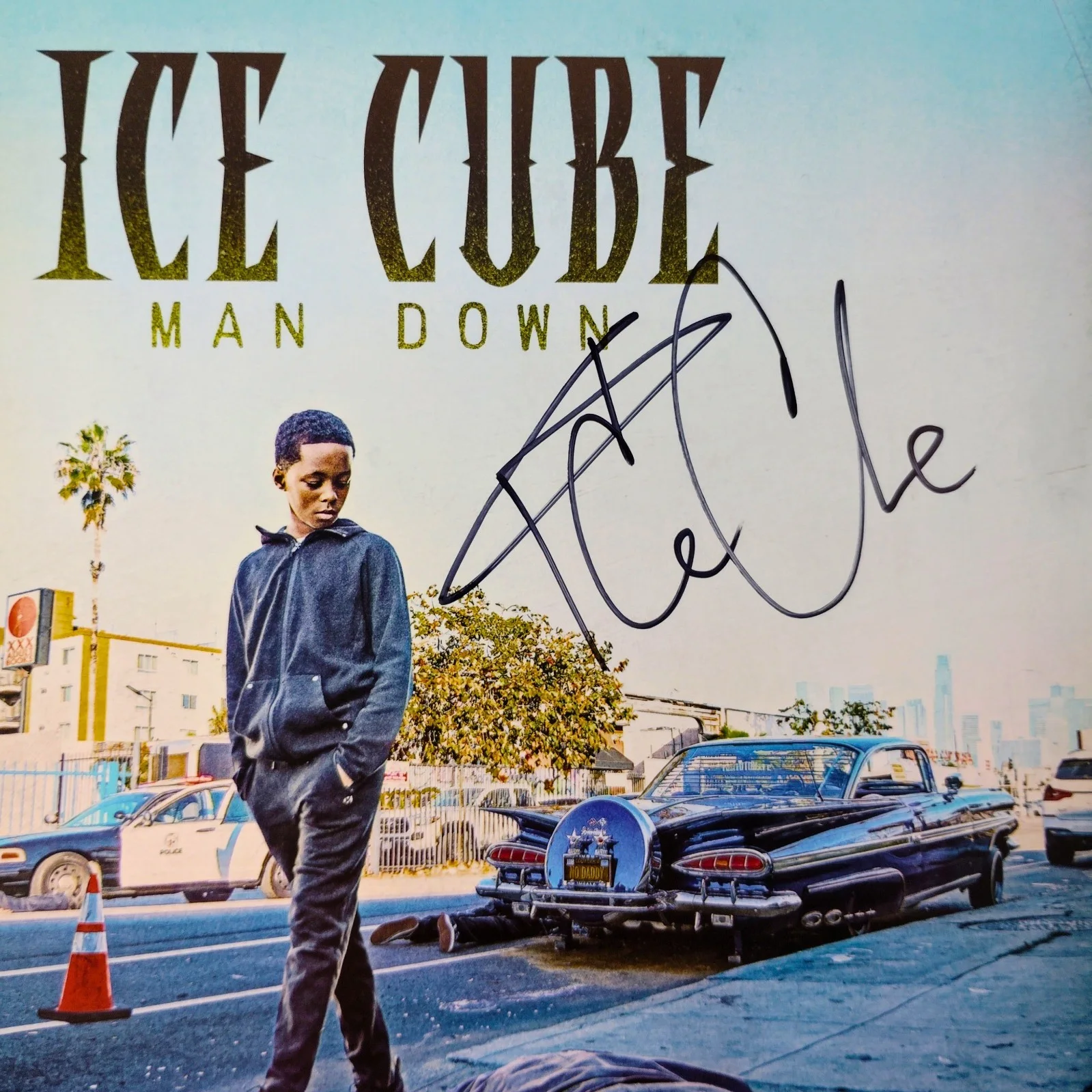 Ice Cube — Ice Cube Signed Man Down Vinyl Record Album Cover Beckett BAS COA Rap Hip Hop, изображение 2