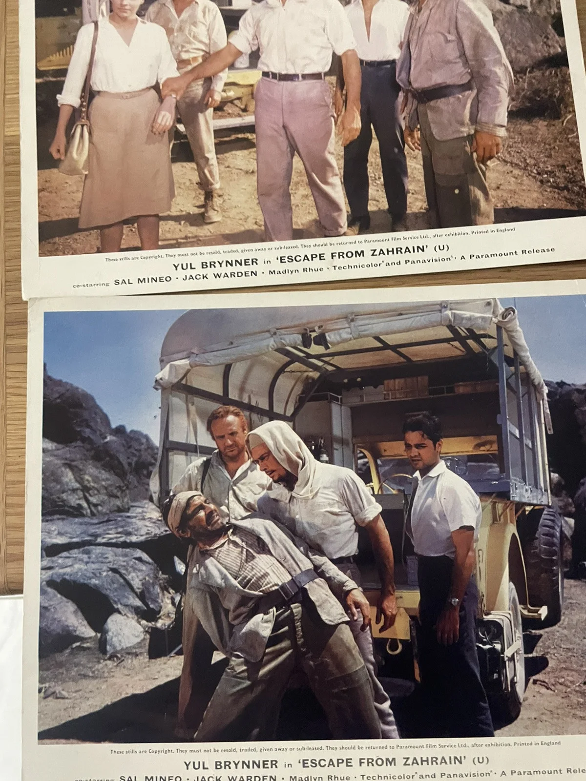 ESCAPE FROM ZAHRAIN YUL BRYNNER 1962 SET OF 6 UK LOBBY CARD 10 x 8 PARAMOUNT, изображение 4