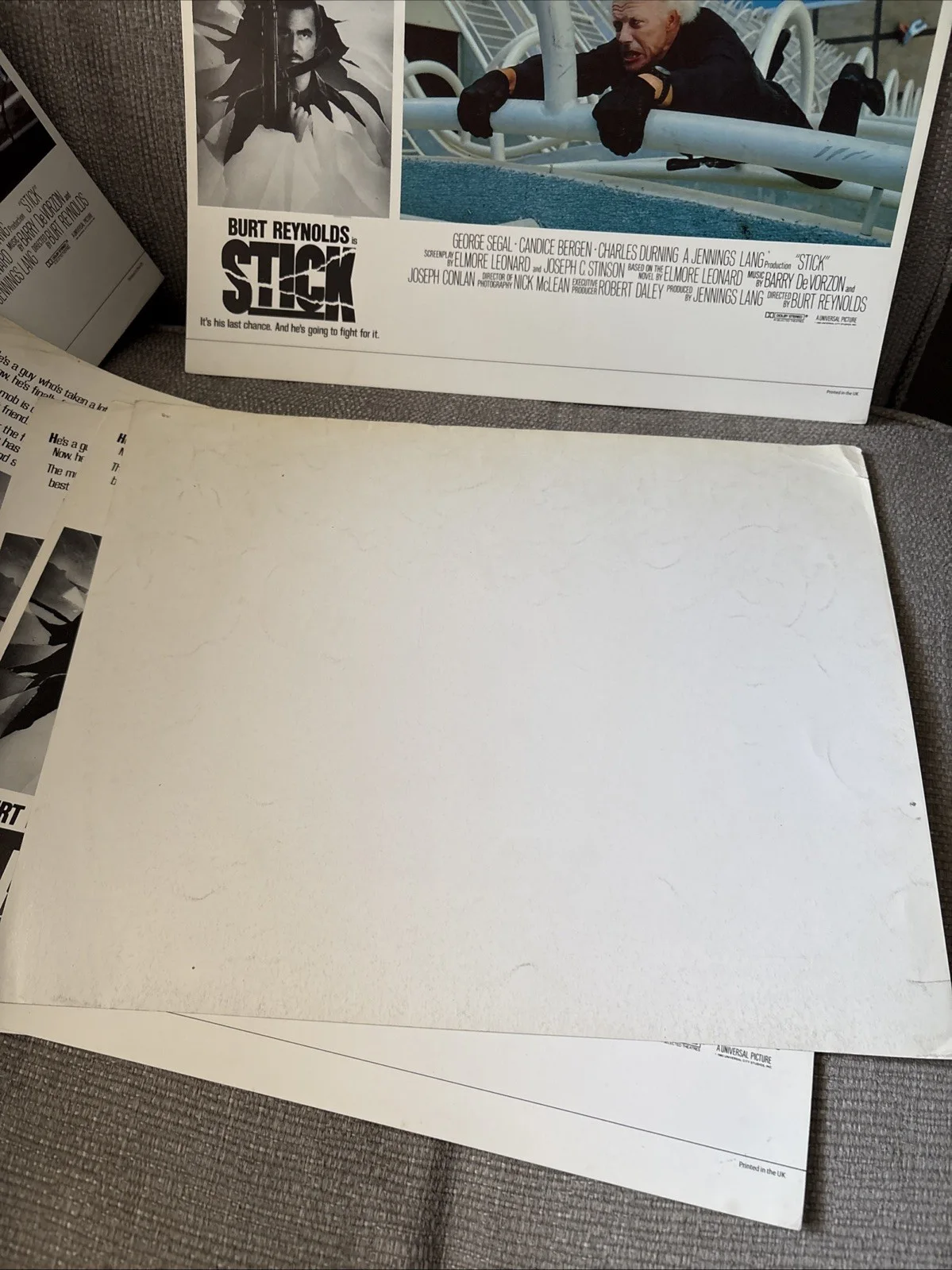 Stick 1985 Universal 28x36cm lobby cards Burt Reynolds Dar Robinson George Segal, изображение 3