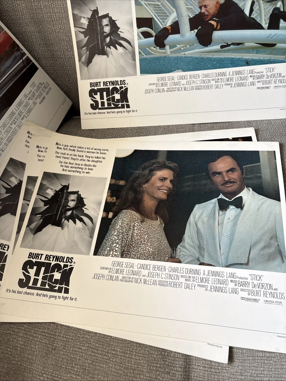 Stick 1985 Universal 28x36cm lobby cards Burt Reynolds Dar Robinson George Segal, изображение 4