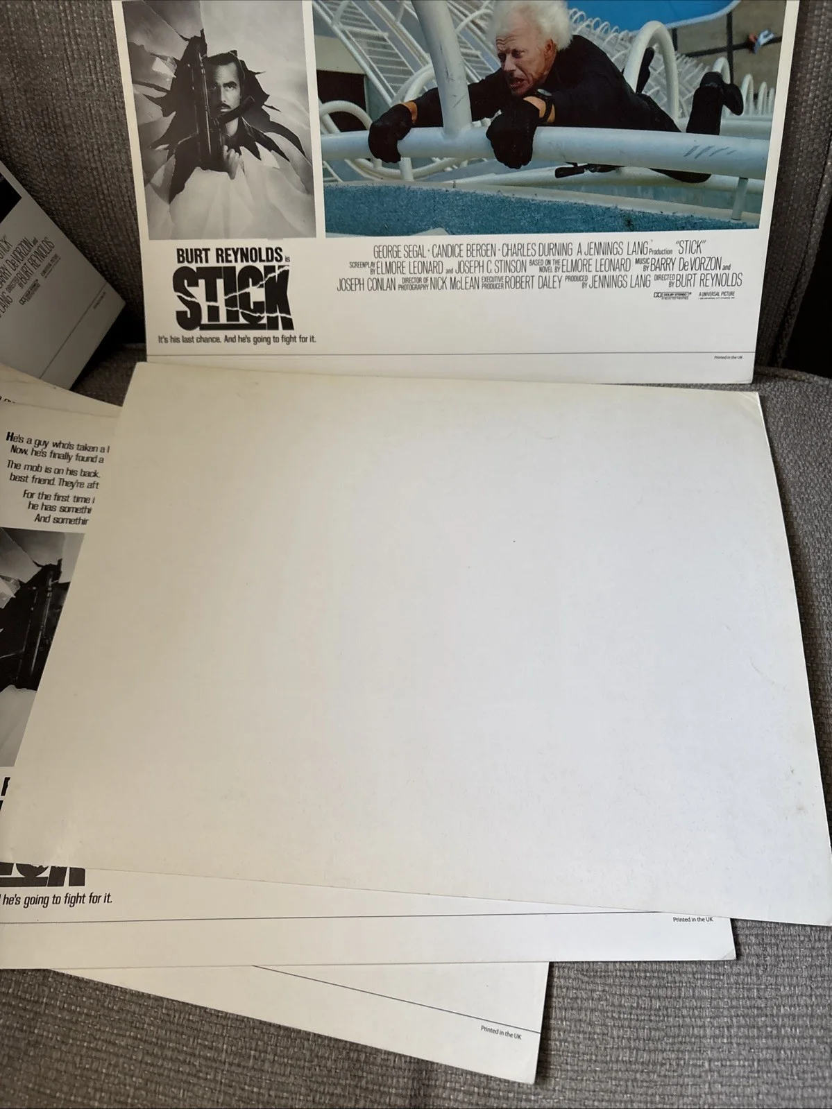 Stick 1985 Universal 28x36cm lobby cards Burt Reynolds Dar Robinson George Segal, изображение 5