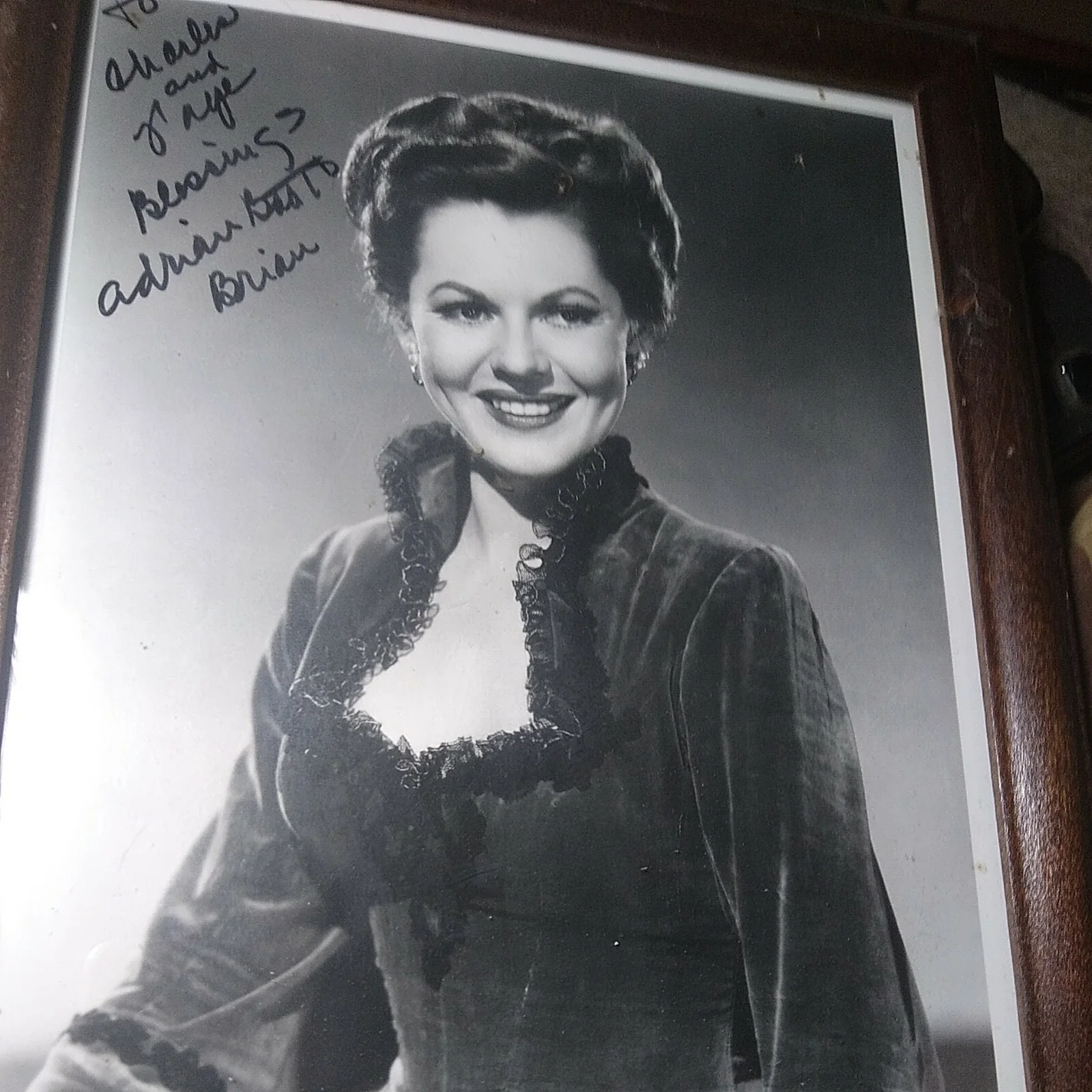 adrian booth brian aka lorna gray — Lorna Gray Aka Adrian Booth Brian Autographed 8x10" Photo Hand Signed @ MFF, image 2