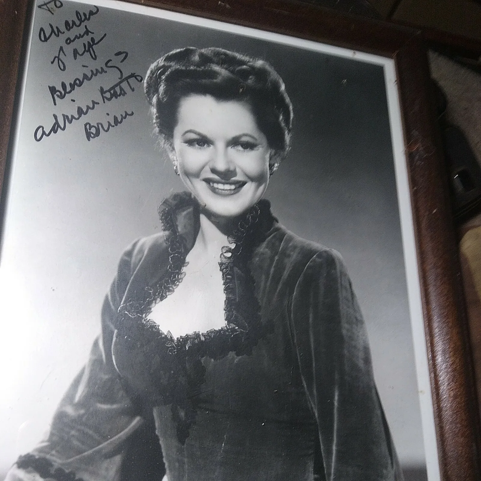 adrian booth brian aka lorna gray — Lorna Gray Aka Adrian Booth Brian Autographed 8x10" Photo Hand Signed @ MFF, image 3