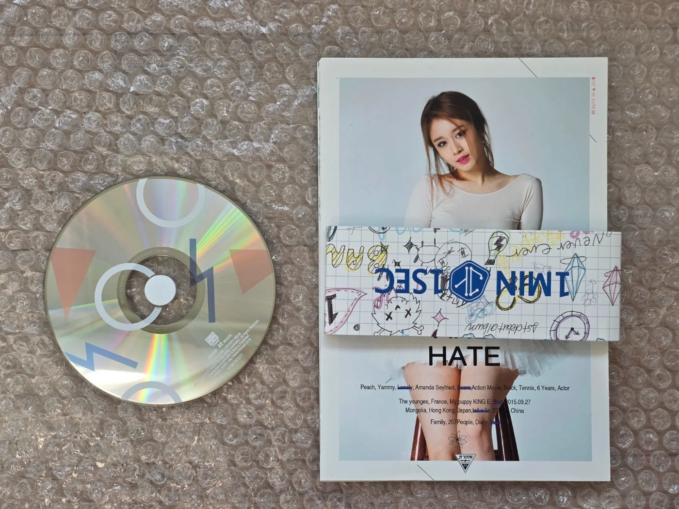 T-ARA JIYEON 1st 1 Min 1 Sec Promo Album Autographed Hand Signed, image 2