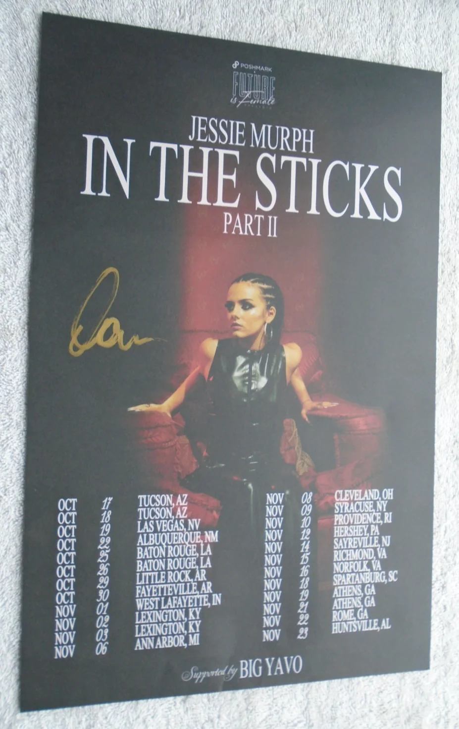 Jessie Murph Artist SIGNED In the Sticks Part II Tour Poster Autograph 11x17, изображение 2