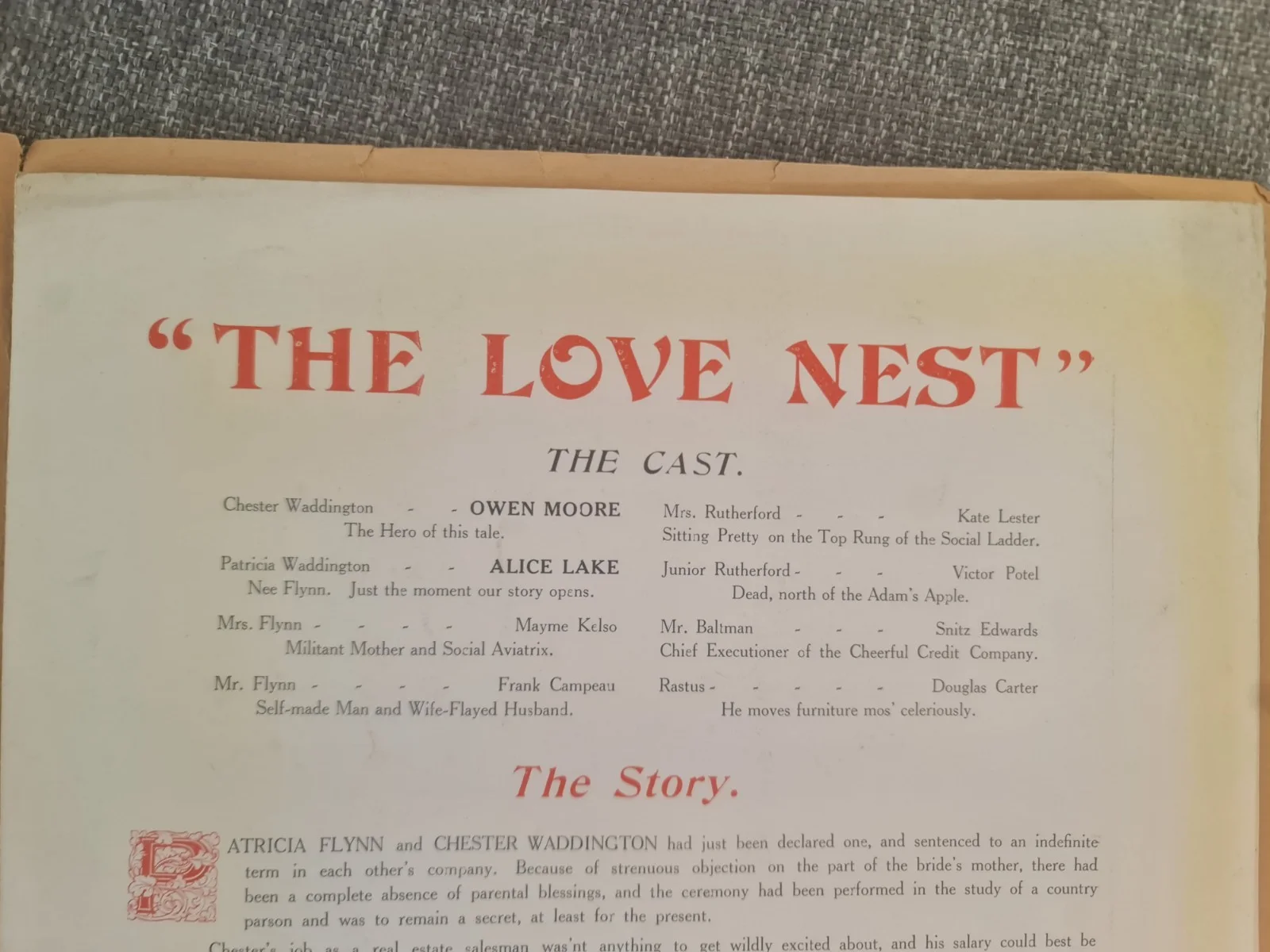 "The Love Nest" 1920s Film Pressbook | Silent Cinema Ephemera | Lost Film!, изображение 2