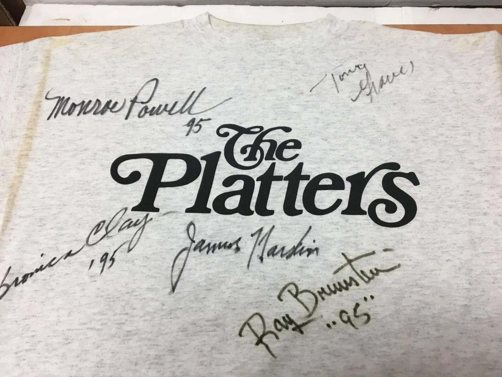 Monroe Powell & The Platters 1995 Signed Autograph Photo Shirt & Concert Tickets, изображение 5