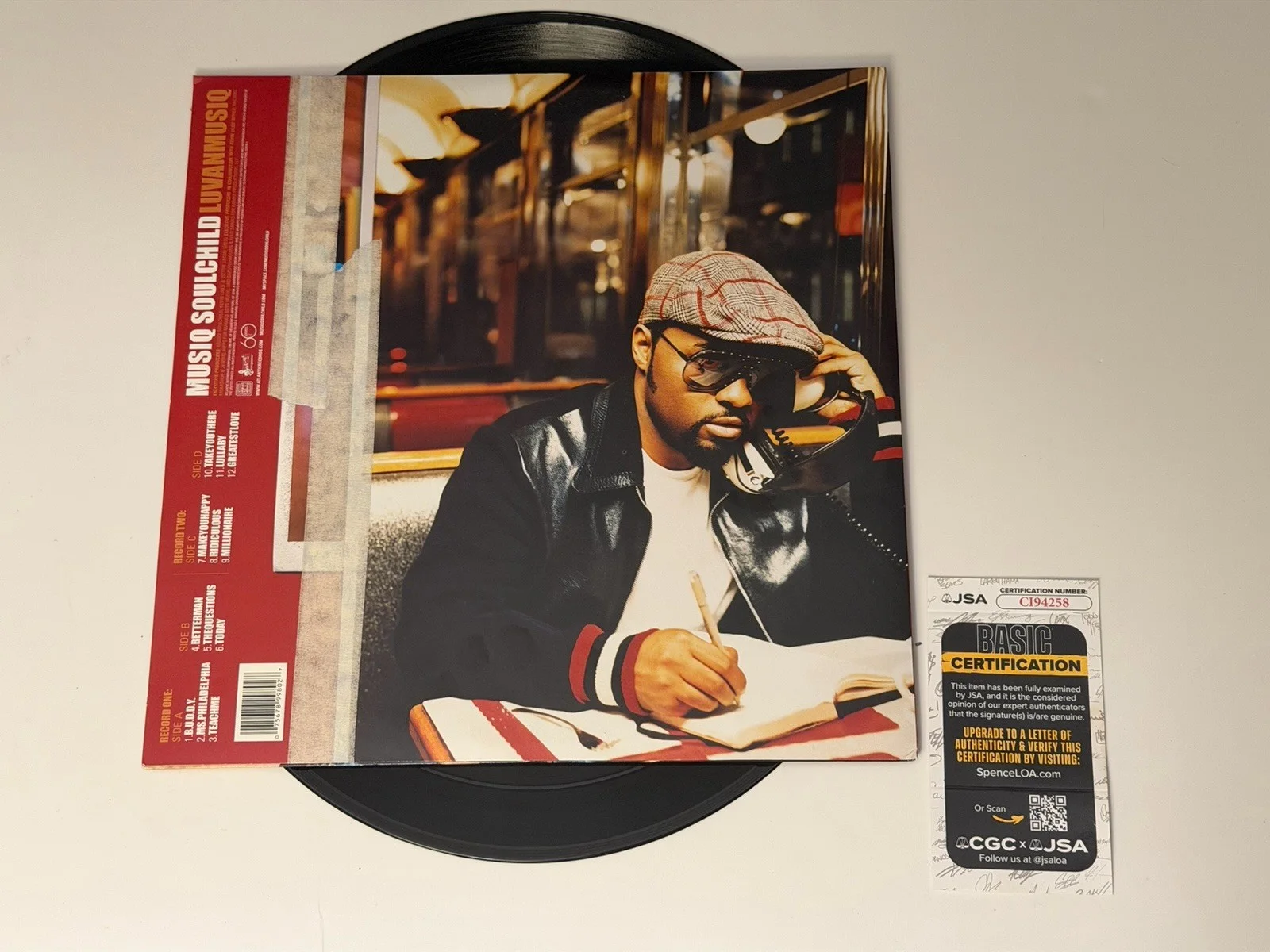 Musiq Soulchild Luvanmusiq vinyl Signed Album JSA COA TEACHME B.U.D.D.Y. RARE!, изображение 3