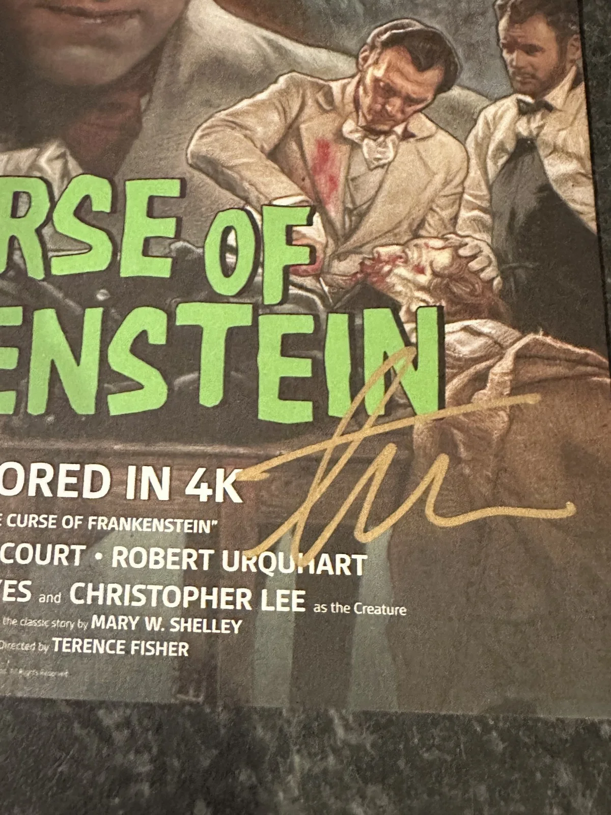 THE CURSE OF FRANKENSTEIN HAMMER HORROR UK PROMO SIGNED ART PRINT GREG STAPLES, изображение 2