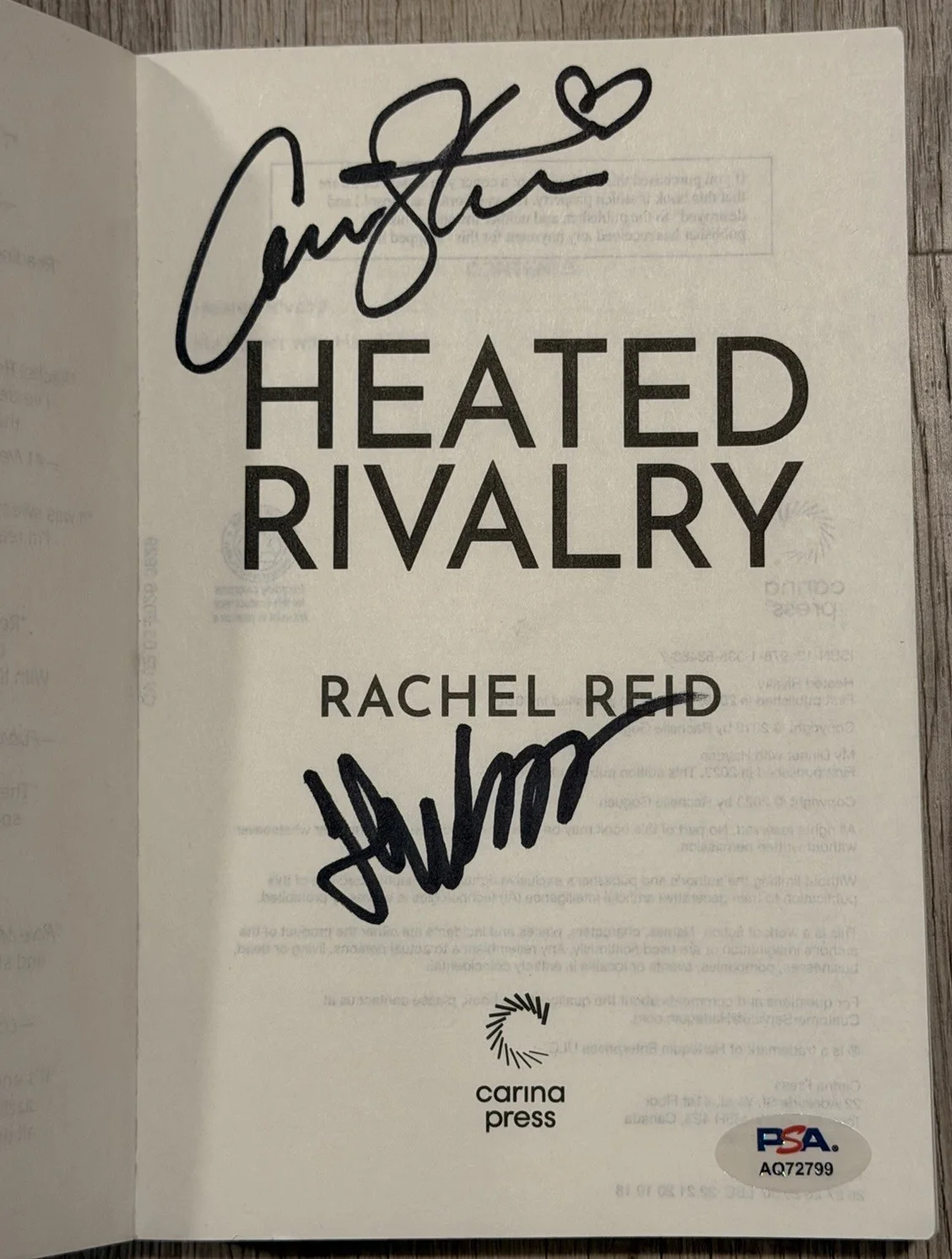 Hudson Williams and Connor Storrie Signed Autograph Heated Rivalry Book PSA COA, image 2