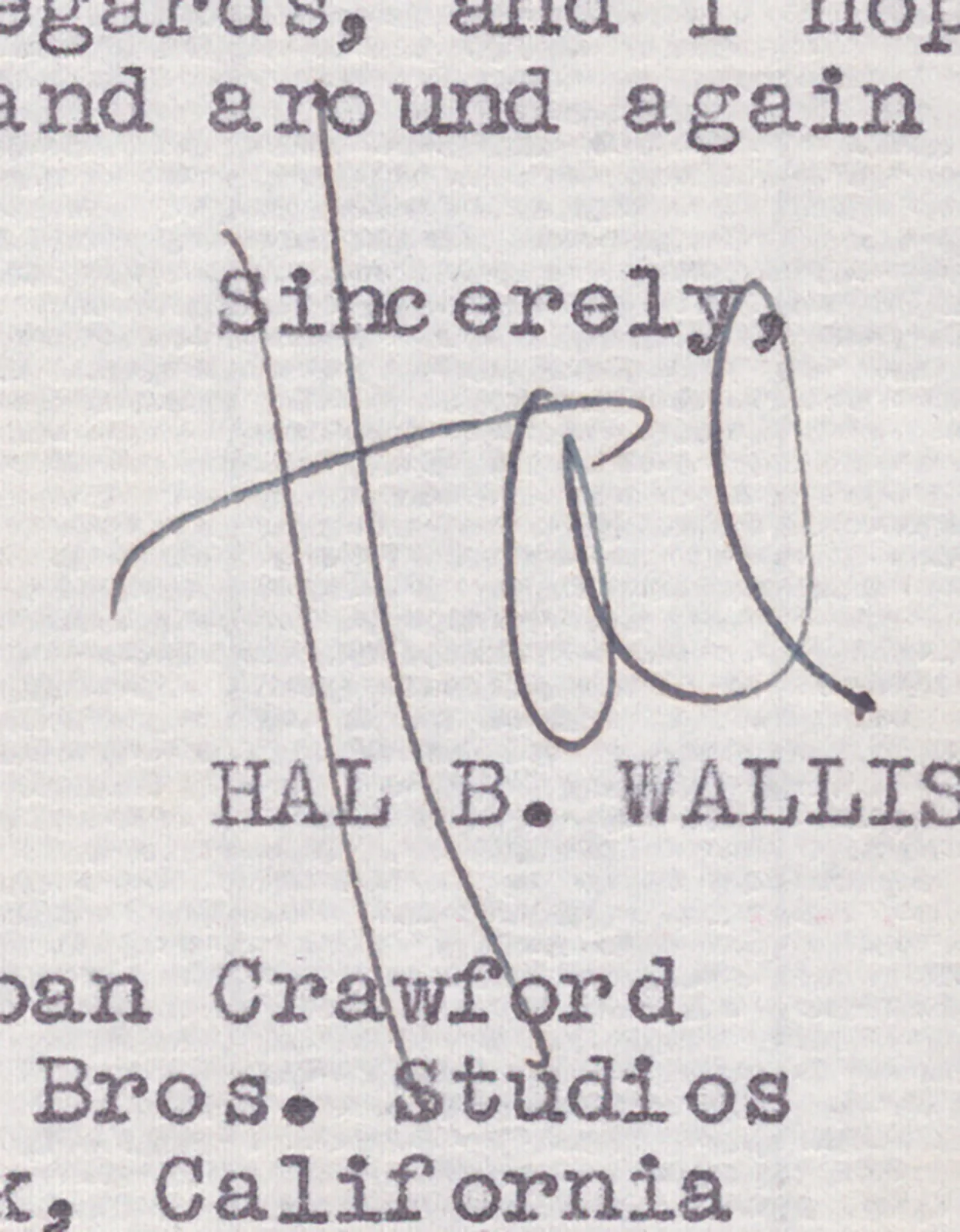 Hal B. Wallis — HAL B. WALLIS - TYPED LETTER SIGNED 03/08/1946, image 2