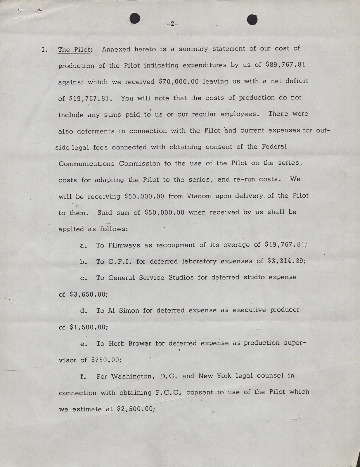 Ozzie Nelson, Harriet Hilliard Nelson — OZZIE NELSON - CONTRACT SIGNED 08/10/1973 CO-SIGNED BY: HARRIET HILLIARD NELSON, изображение 2