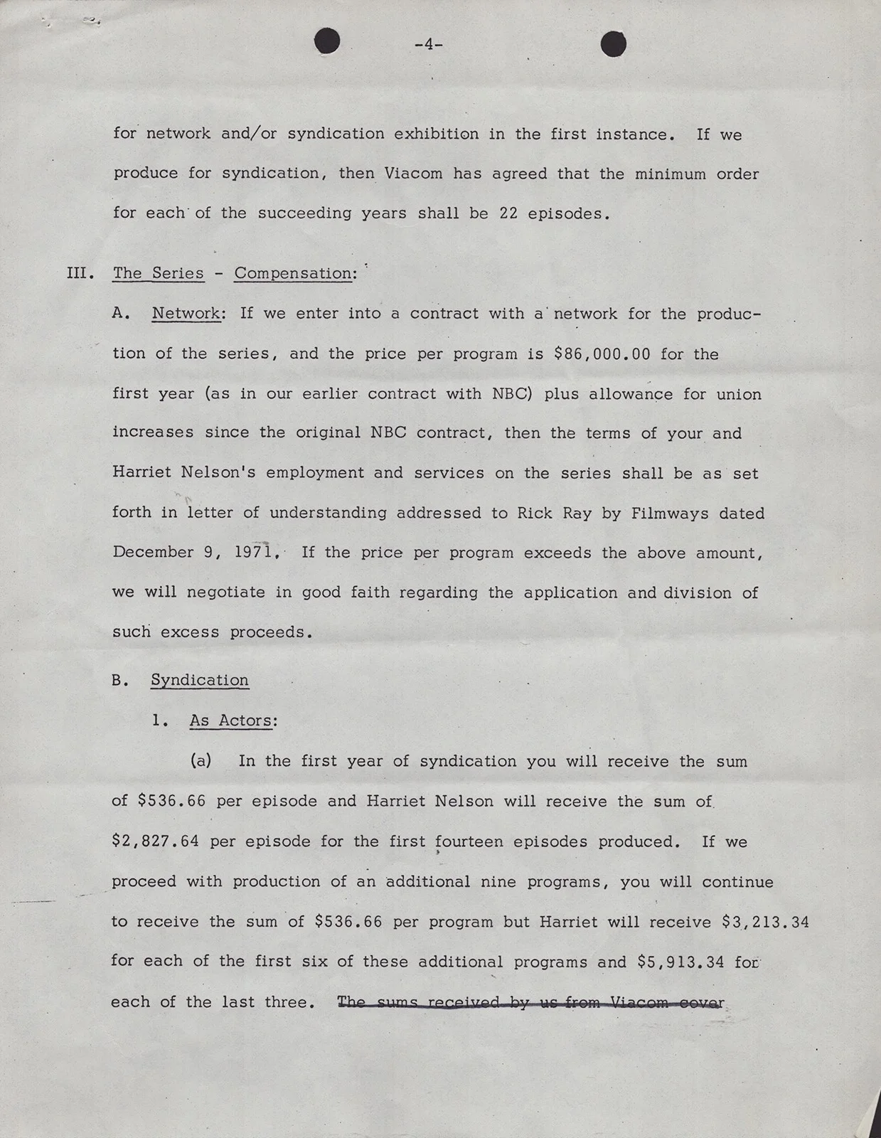 Ozzie Nelson, Harriet Hilliard Nelson — OZZIE NELSON - CONTRACT SIGNED 08/10/1973 CO-SIGNED BY: HARRIET HILLIARD NELSON, изображение 4