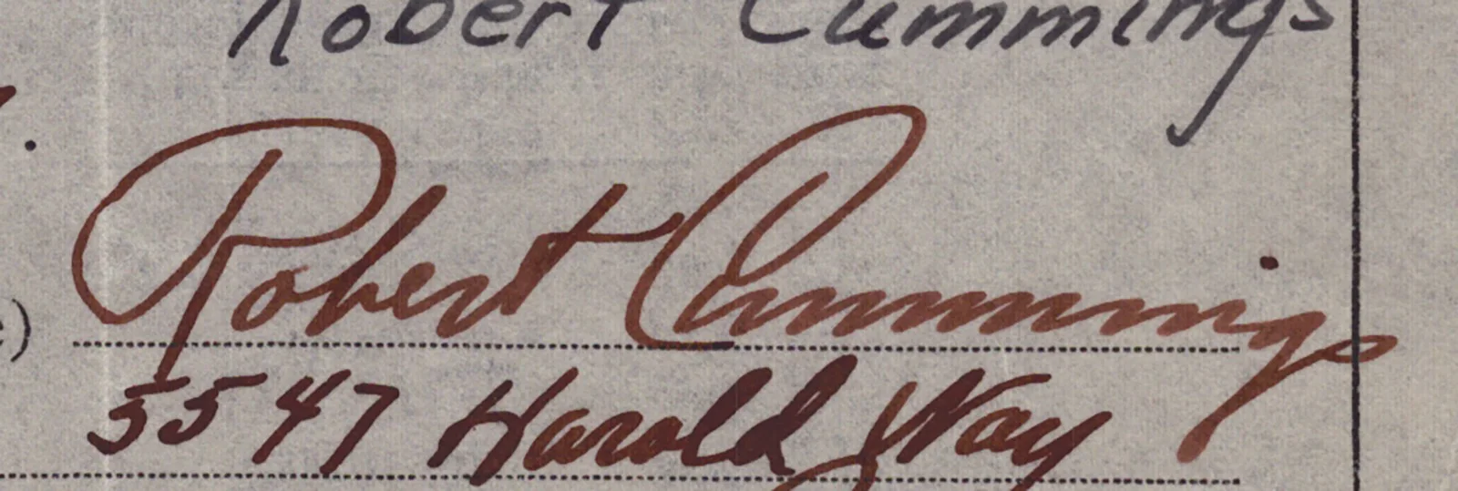 Robert Cummings — ROBERT "BOB" CUMMINGS - APPLICATION SIGNED 11/13/1937, image 2