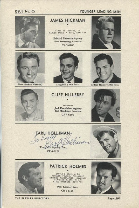 Earl Holliman, John Huffman — EARL HOLLIMAN - INSCRIBED DIRECTORY PHOTO SIGNED CO-SIGNED BY: JOHN HUFFMAN, изображение 2