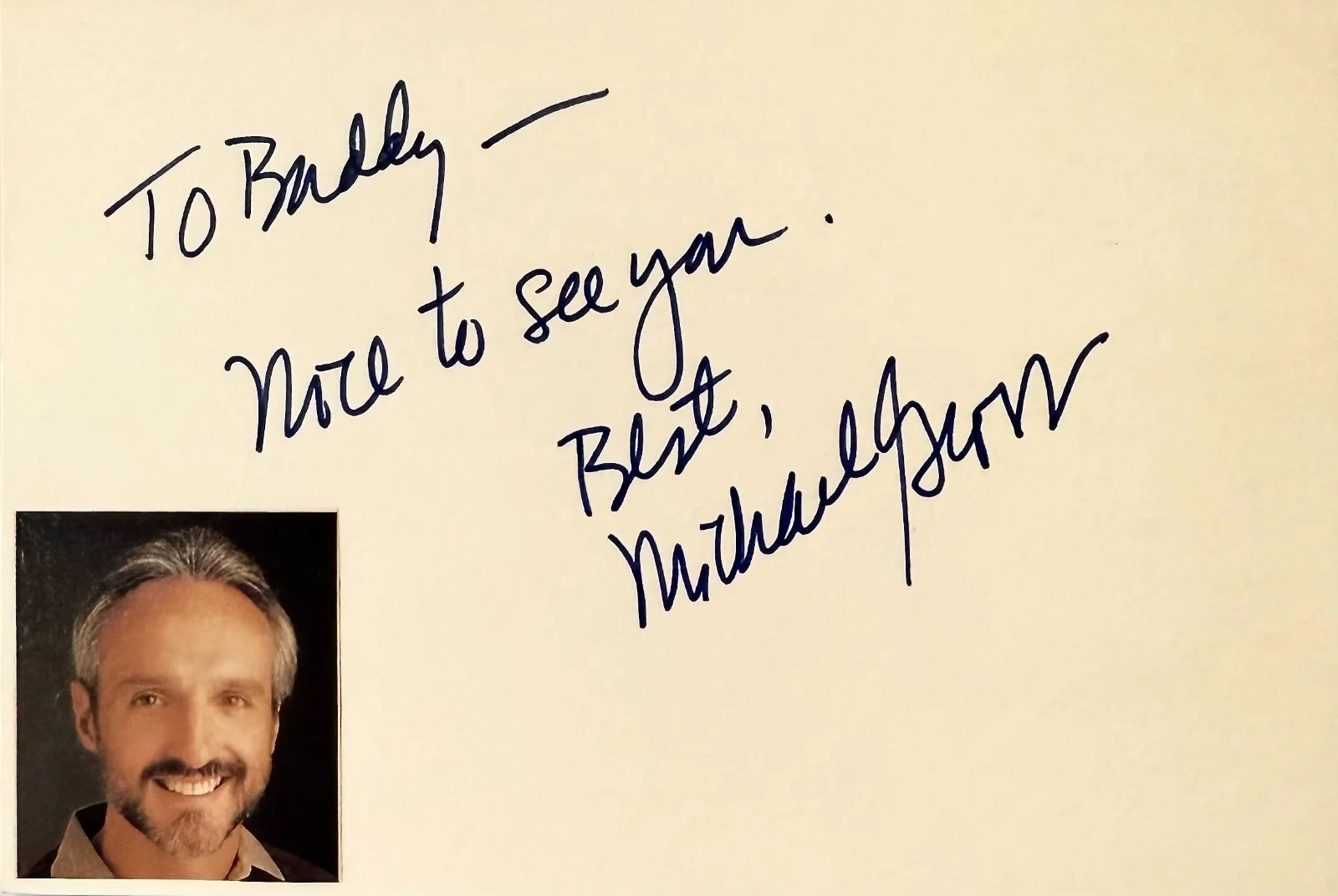 Michael Gross — MICHAEL GROSS Autograph Signed 4"x 6" INDEX CARD TREMORS 2: Aftershocks TREMORS, image 3