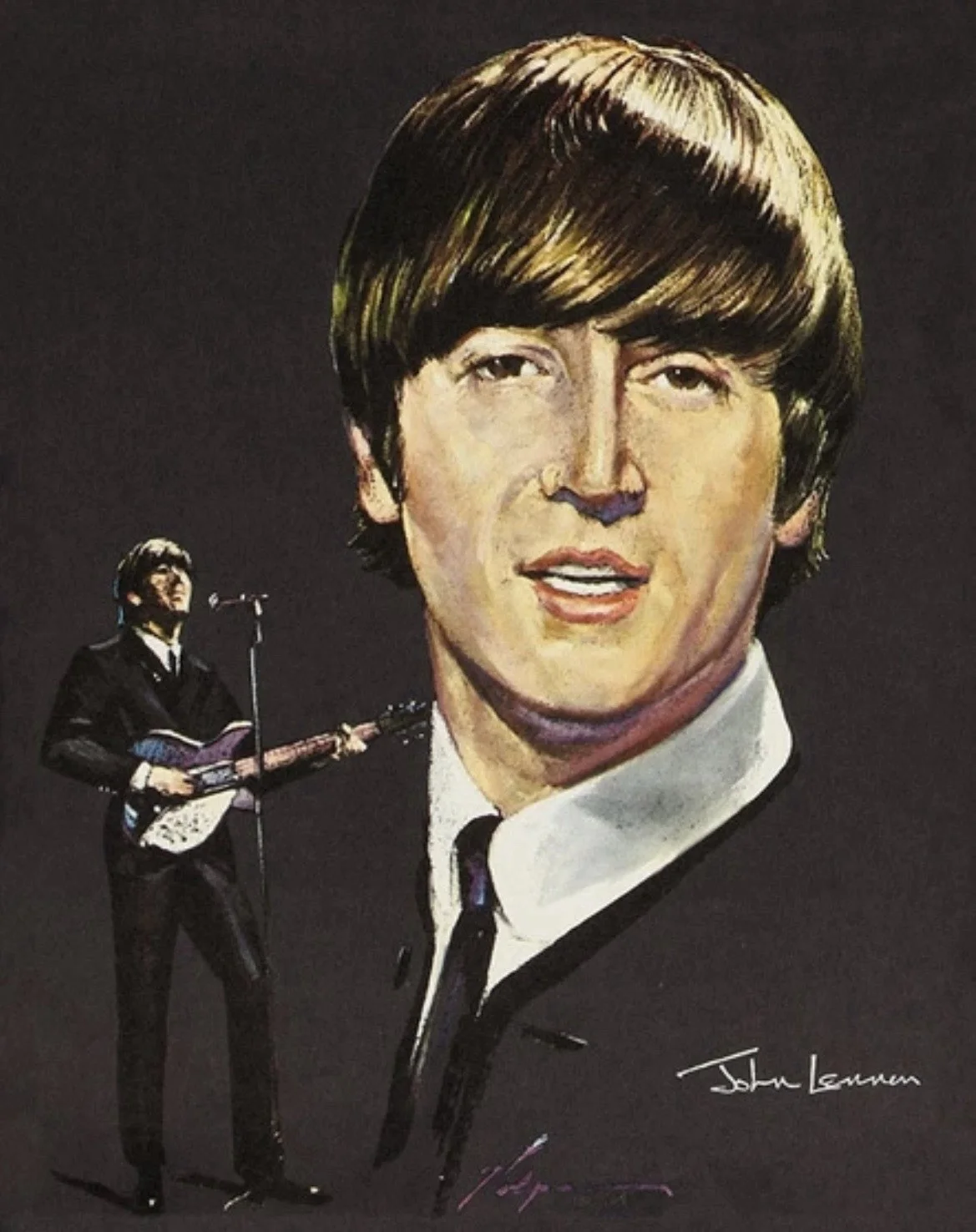 RARE BEATLES JOHN LENNON SIGNED BECKETT AUTOGRAPH GENUINE CUT DOUBLE FRAMED ART!, изображение 5