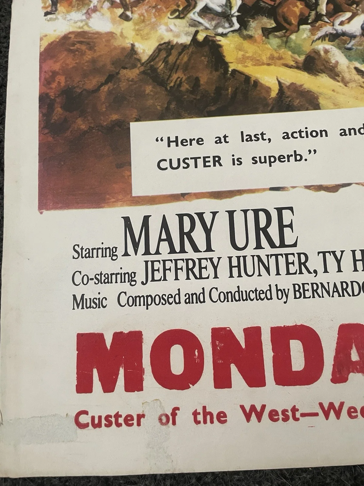 Custer Of The West Original 1967 Quad Uk Poster Robert Shaw, изображение 4
