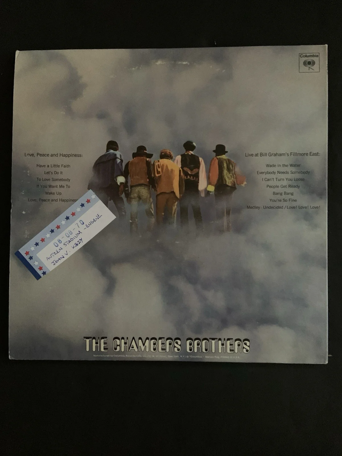 The Chambers Brothers Love, Peace and Happiness signed album, image 2