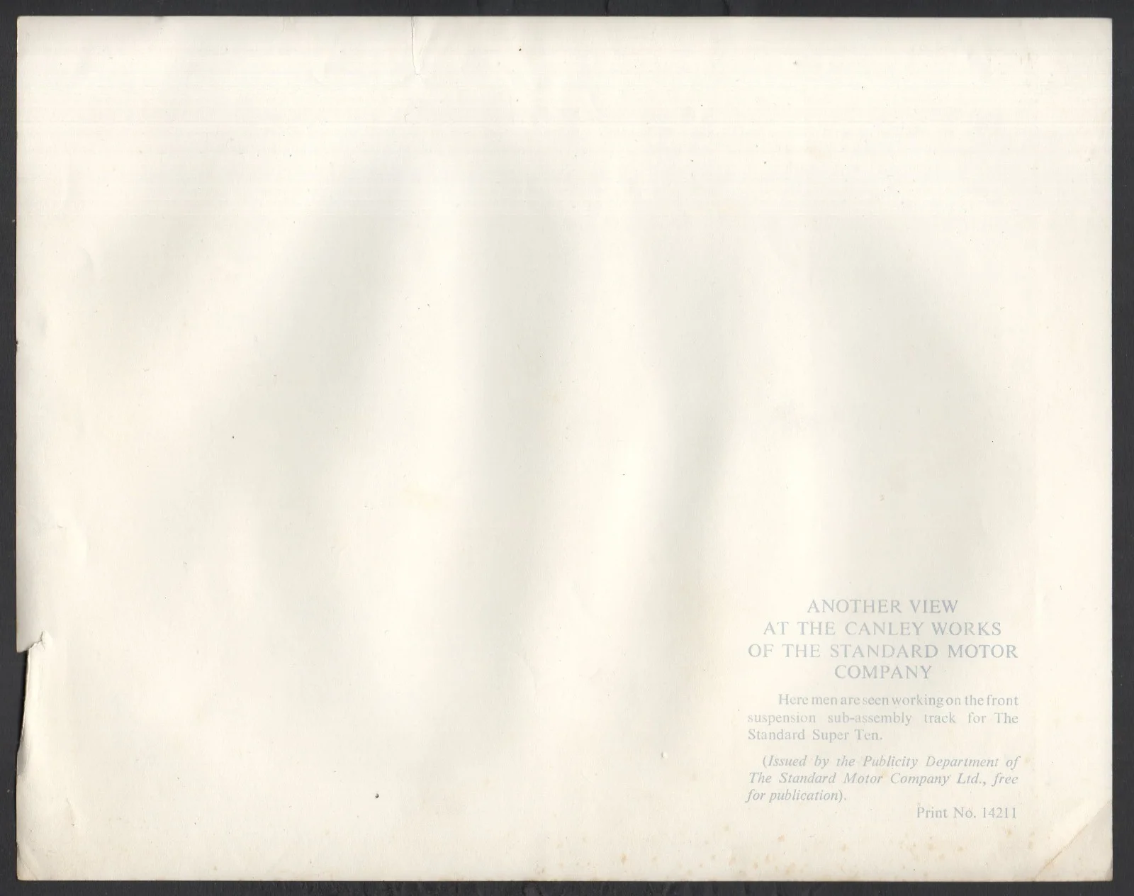 CANLEY WORKS OF THE STANDARD MOTOR COMPANY 1957 10x8 PHOTO #14211, изображение 2