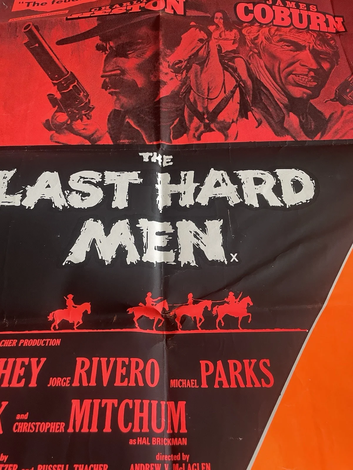THE LAST HARD MEN / FIGHTING MAD (1976) original UK double-bill quad poster, изображение 5