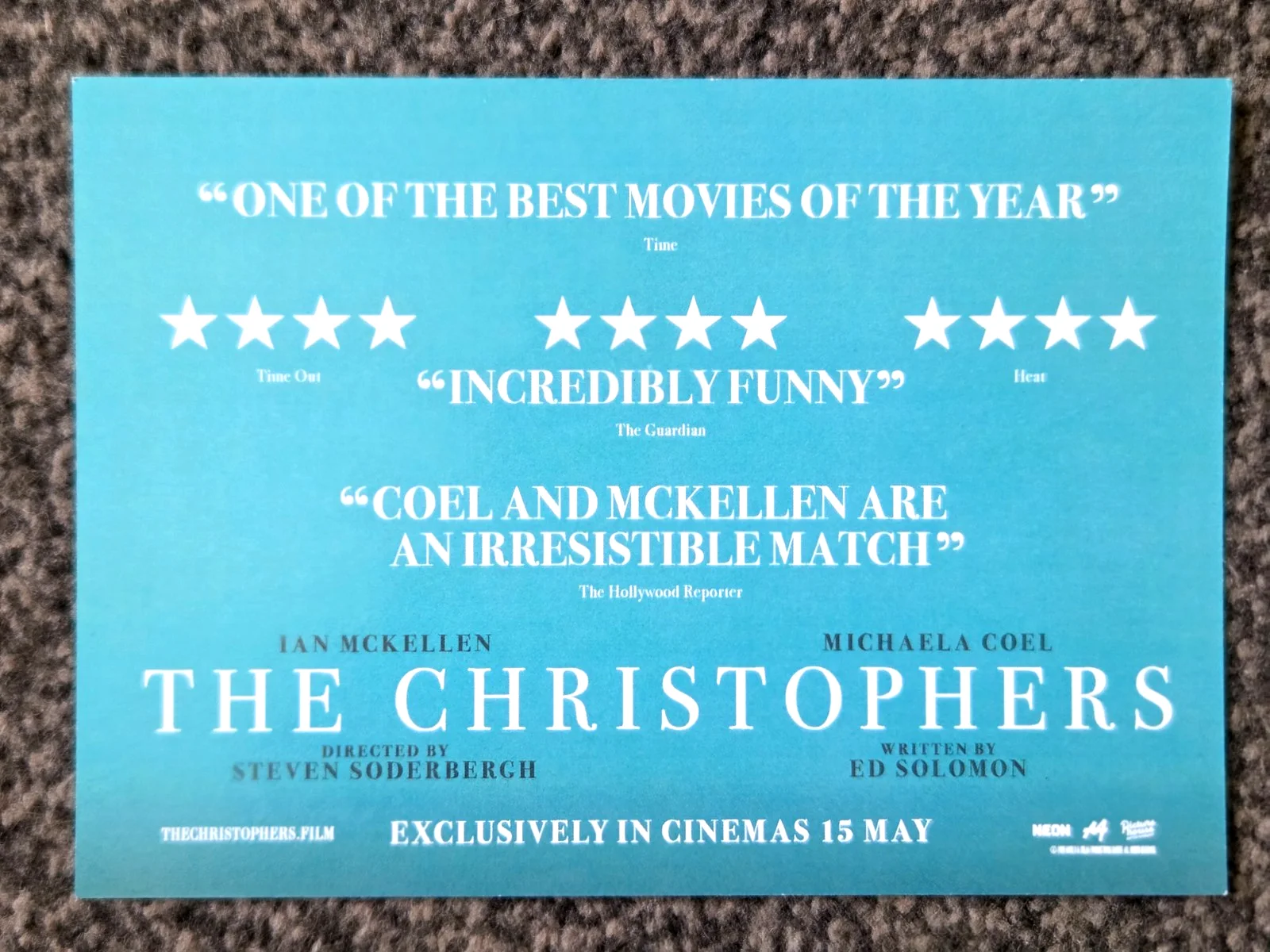 3 x THE CHRISTOPHERS promo postcards set (Ian McKellen Michaela Coel 2026 movie), изображение 5