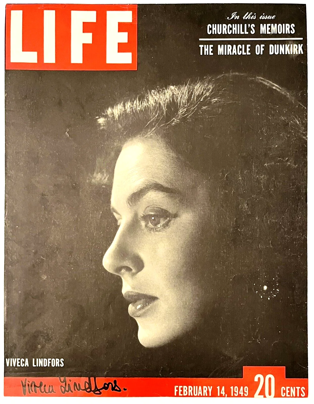 Viveca Lindfors — Viveca Lindfors Signed 1949 Life Magazine Cover Autographed Stargate JSA COA