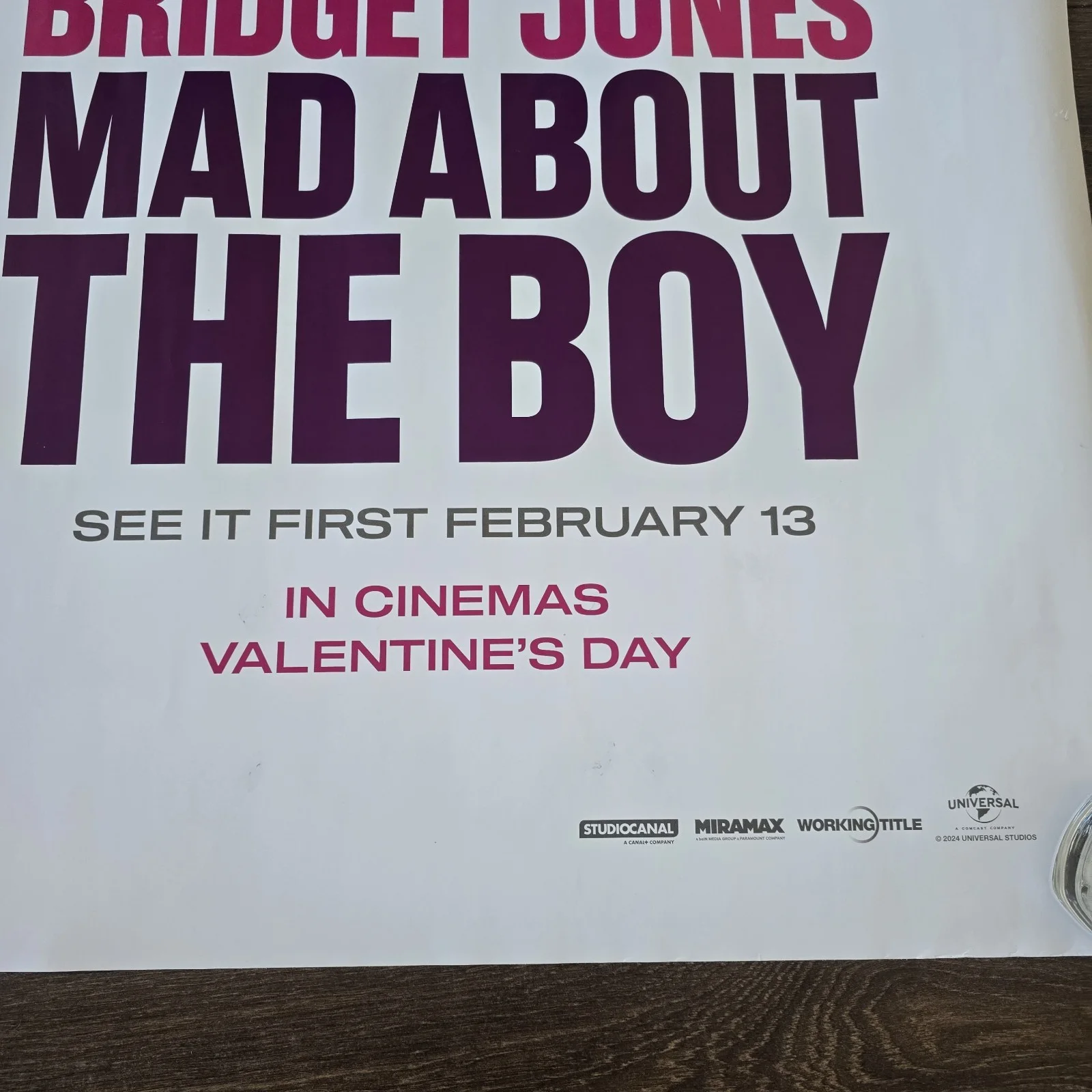 BRIDGET JONES: MAD ABOUT THE BOY Original Cinema Quad Movie Poster One Sheet, изображение 2