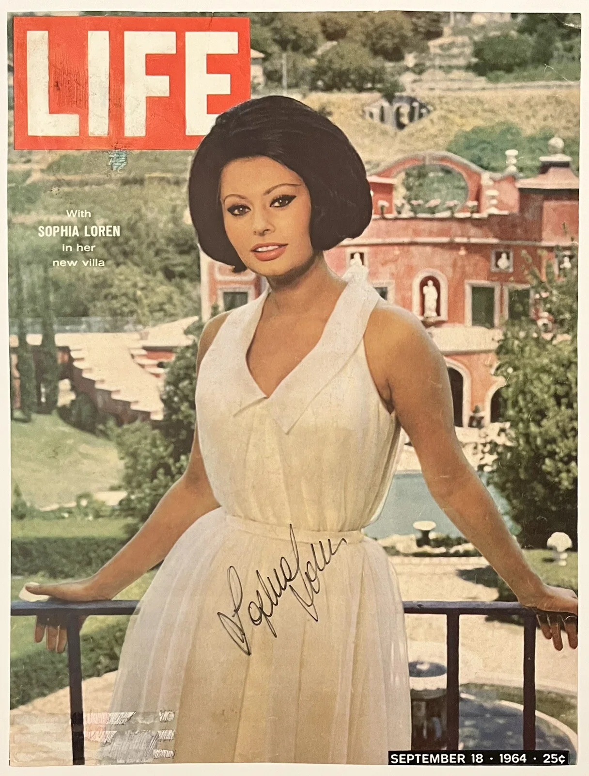 Sophia Loren — Sophia Loren Signed 1964 Life Magazine Cover Autographed JSA COA