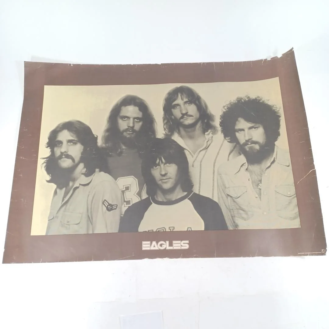 Vintage Rock Pop Music Posters Set 6pc Eagles ABBA Cheap Trick Eric Clapton, изображение 3
