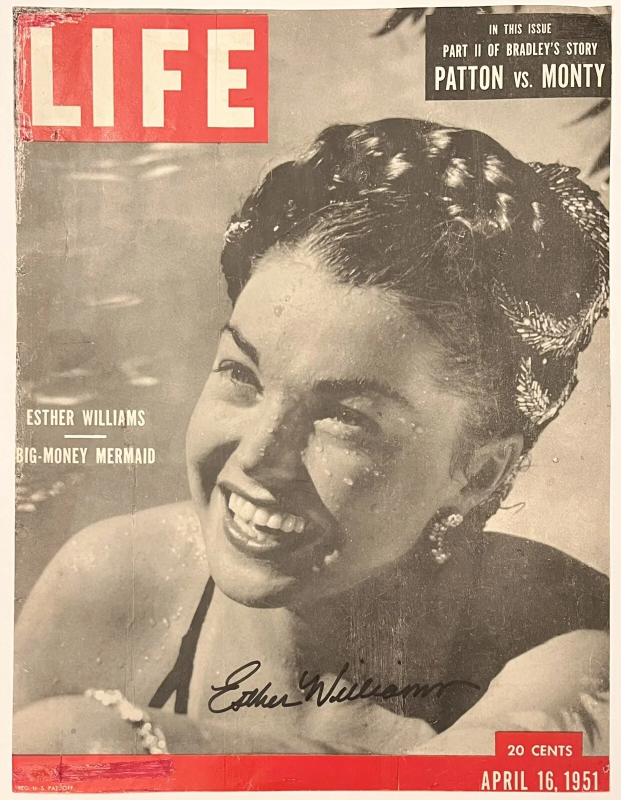 Esther Williams — Esther Williams Signed 1951 Life Magazine Cover Actress Swimmer Autographed