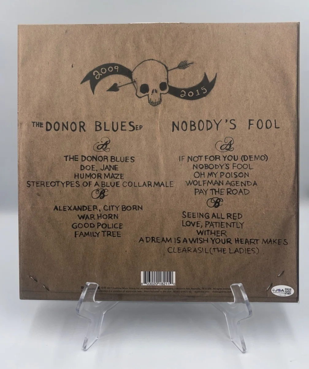 SHAKEY GRAVES SIGNED AUTOGRAPHED NOBODY’S FOOL & THE DONOR BLUES JSA COA CN52744, изображение 3