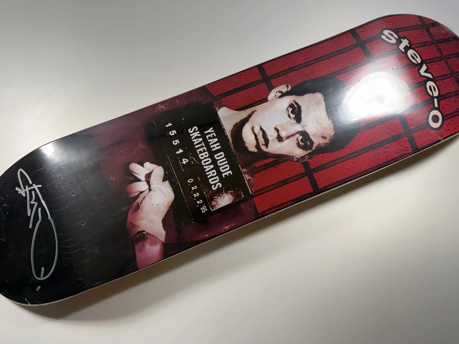 Steve-O — Steve-O Skateboard Signed Deck Mug Shot Autographed Brand New