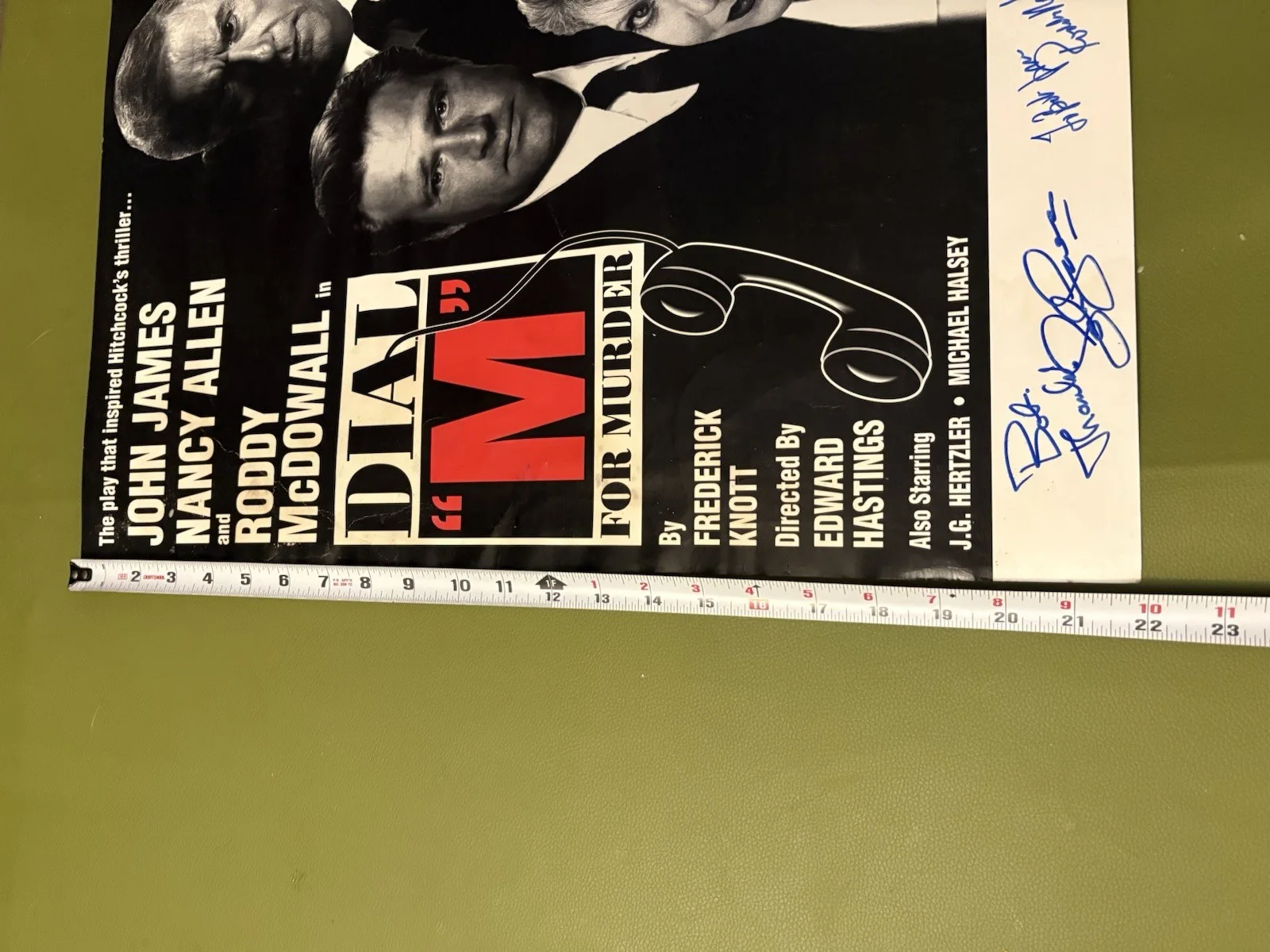 Dial M for murder Musical play poster With Autographs James, Allen, McDowell, изображение 2