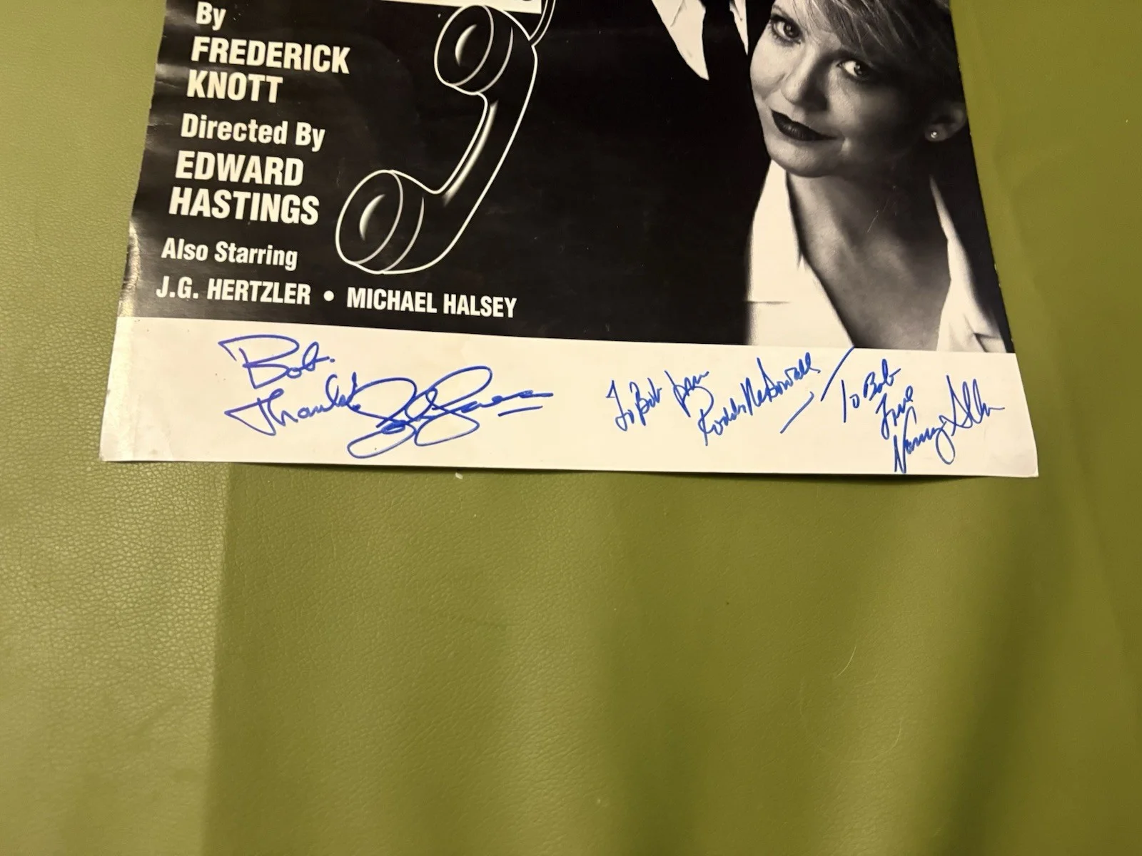 Dial M for murder Musical play poster With Autographs James, Allen, McDowell, изображение 4