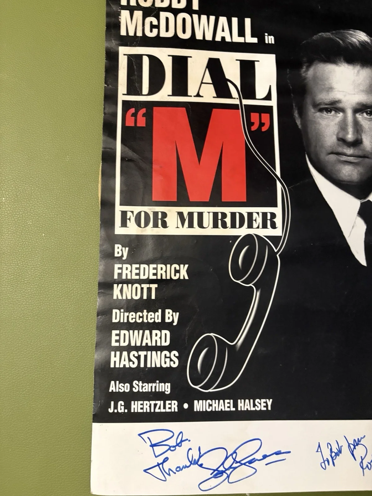 Dial M for murder Musical play poster With Autographs James, Allen, McDowell, изображение 5