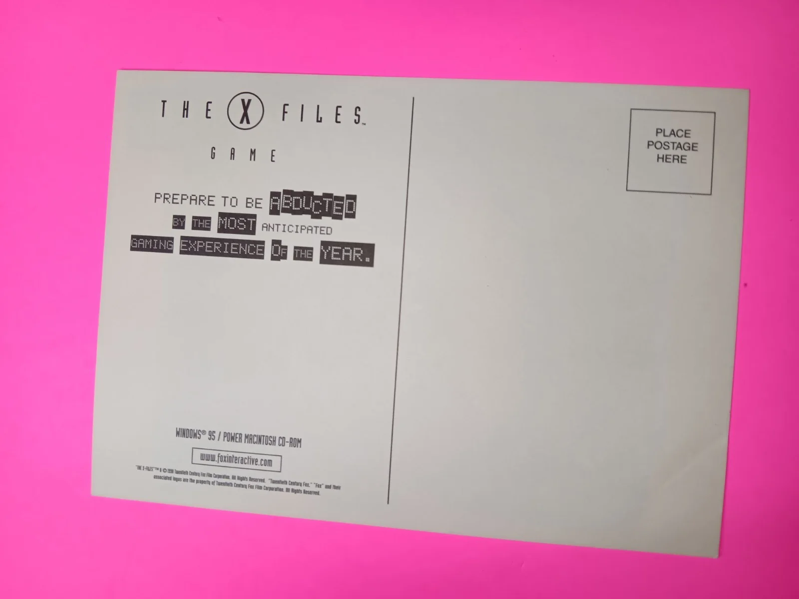 Gillian Anderson — Gillian Anderson Signed Post Card The X-Files Video Game Win 95 Autographed rare, image 3