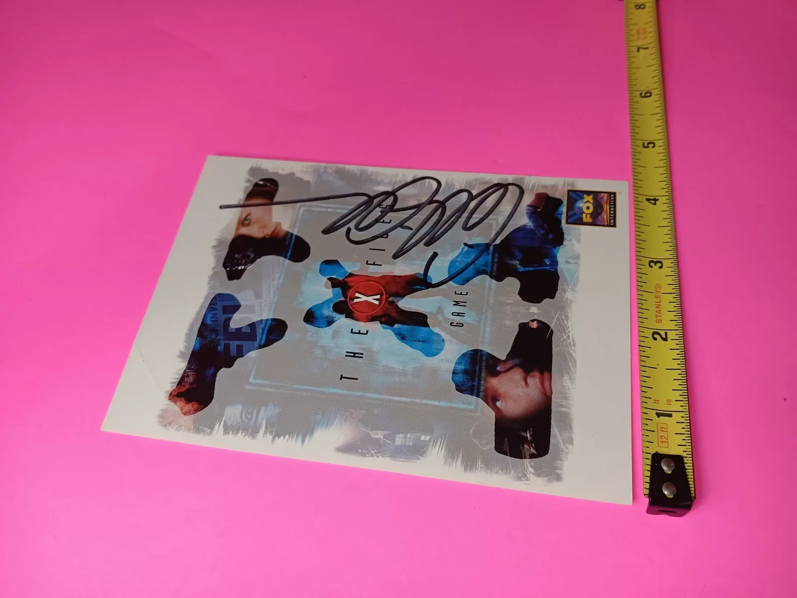 Gillian Anderson — Gillian Anderson Signed Post Card The X-Files Video Game Win 95 Autographed rare, image 5
