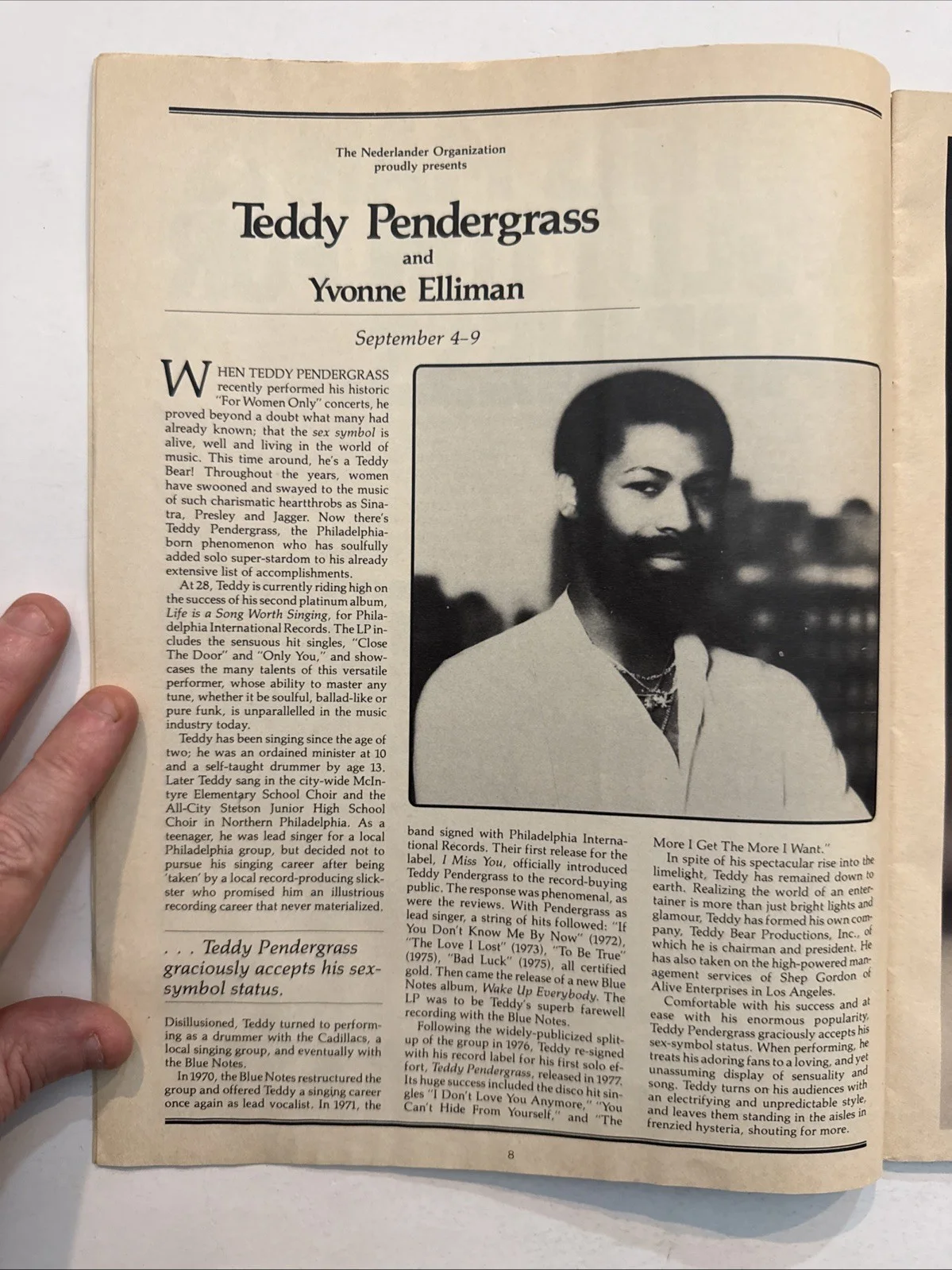 1979 Greek Theatre Program Teddy Pendergrass Talking Heads Midler Joni Mitchell, image 3