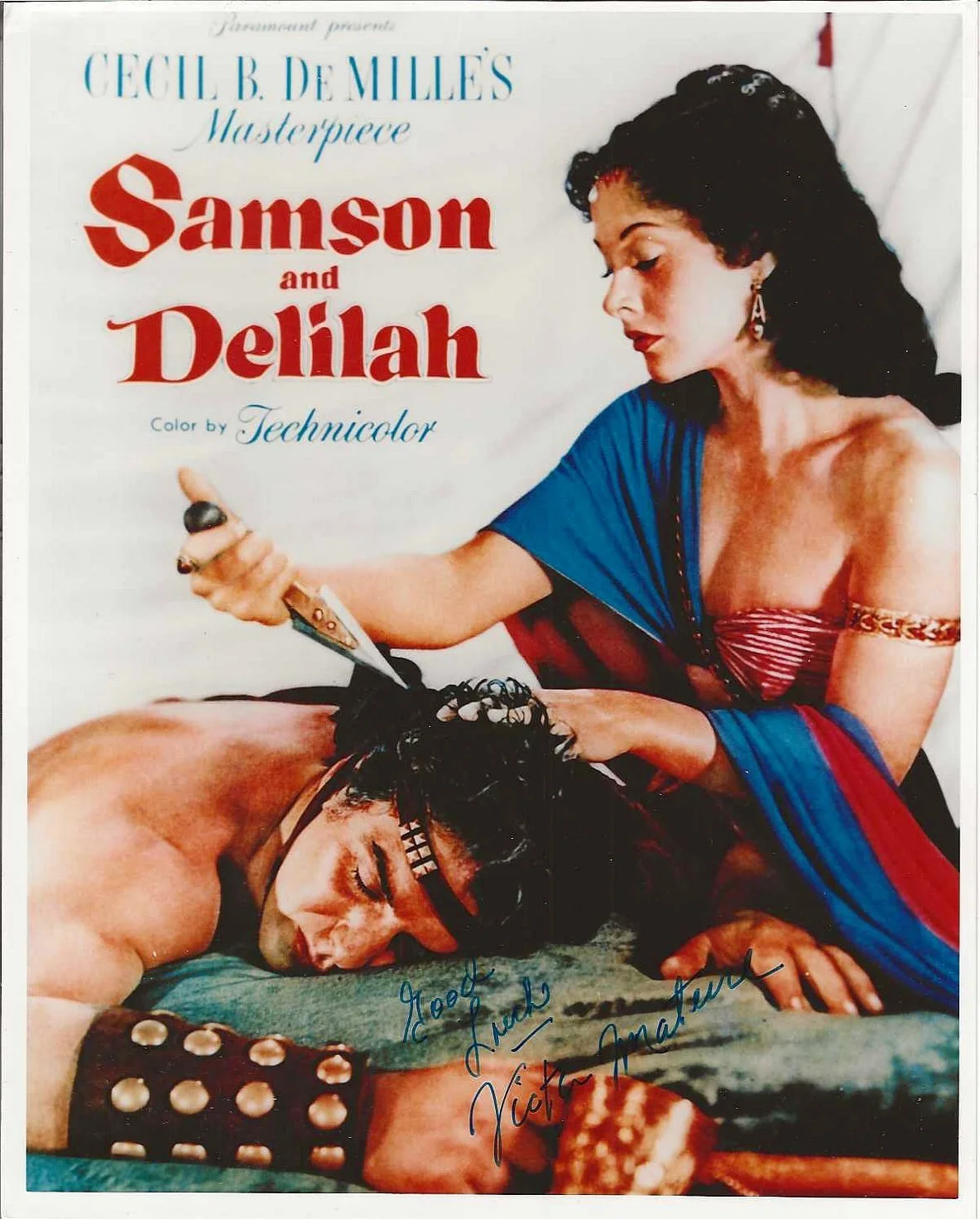 Victor Mature — SAMSON AND DELILAH - Color 8 x 10 - VICTOR MATURE