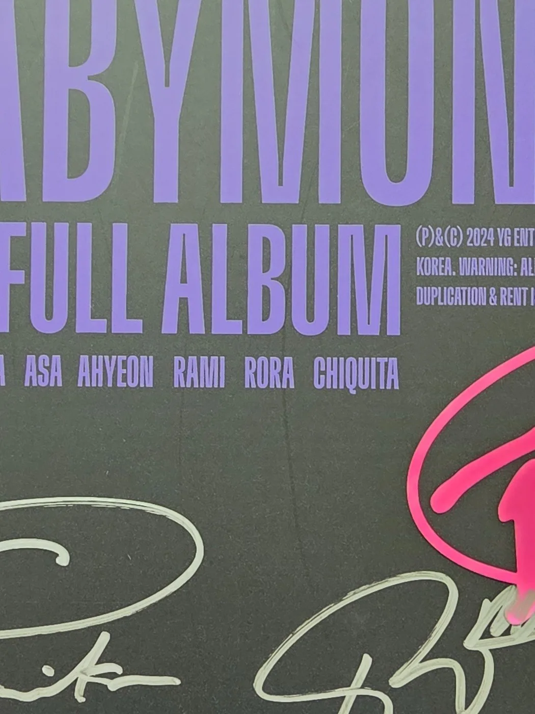 YG Promo Sticker BabyMonster 1st Drip Album Autographed Hand Signed, image 4