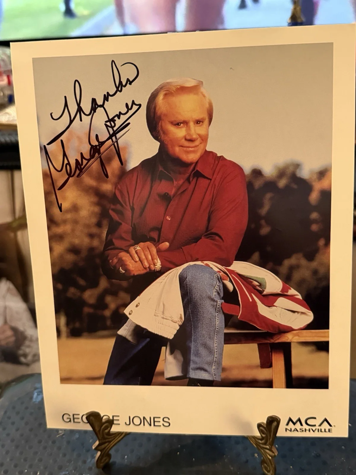 George Jones Hand Signed Autograph Photo Country Singer Promo, image 2