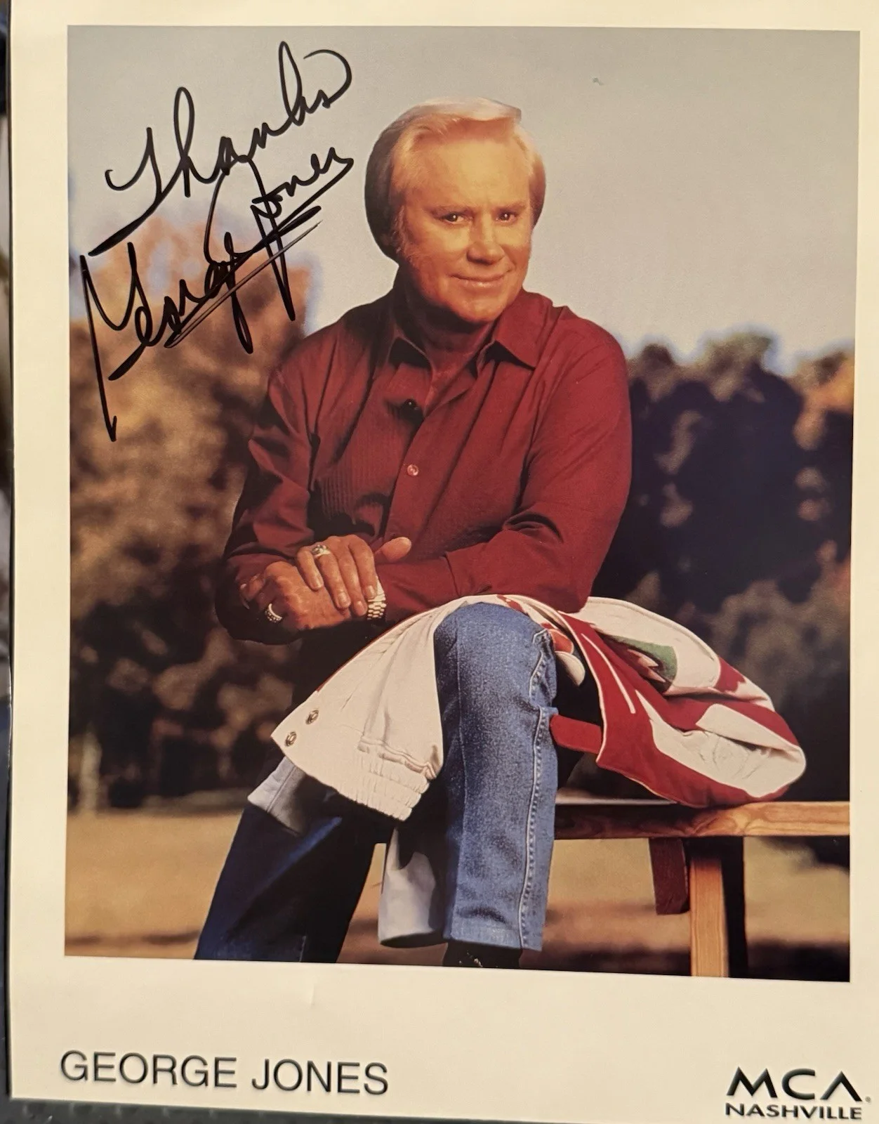 George Jones Hand Signed Autograph Photo Country Singer Promo, image 4