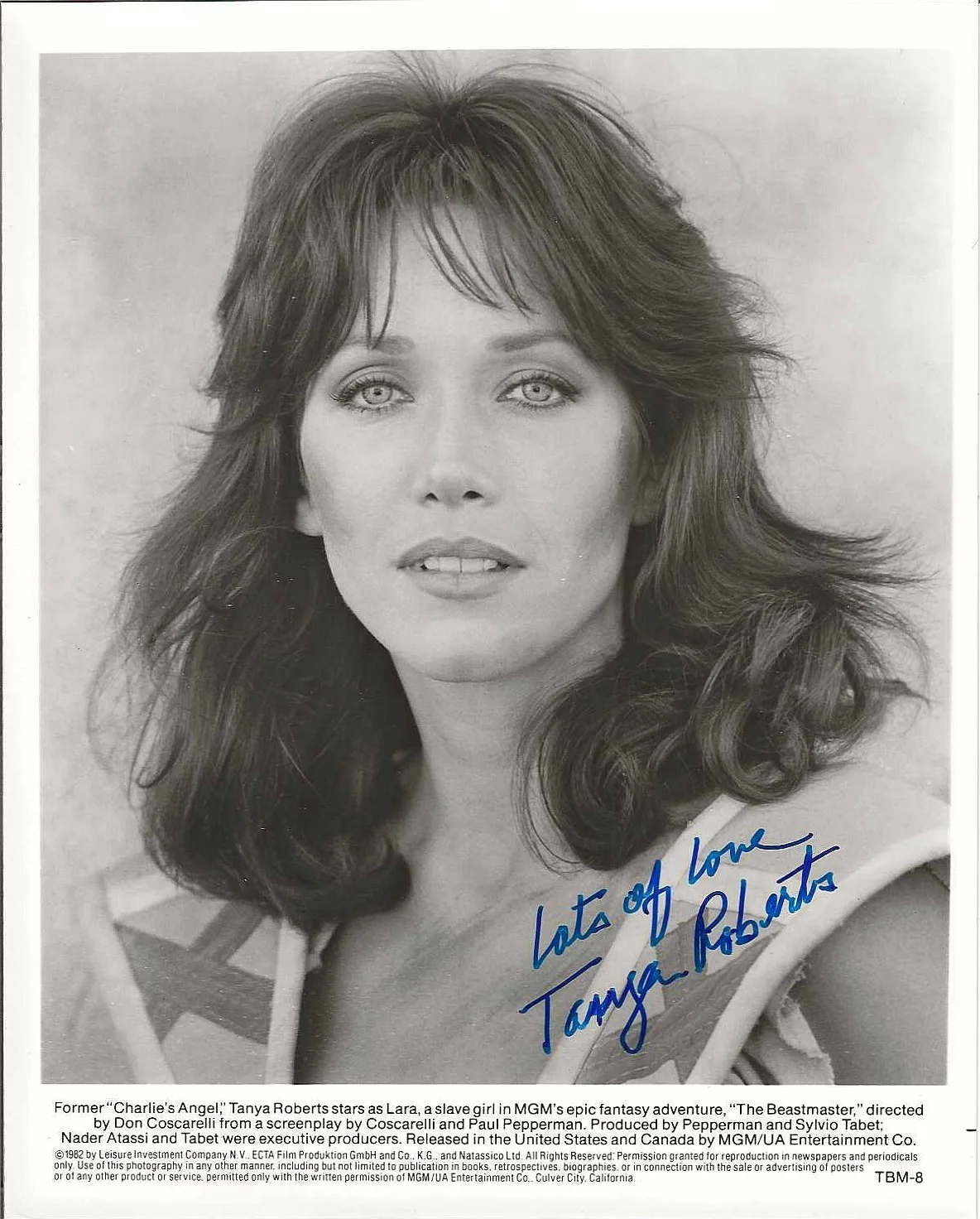 Tanya Roberts — TANYA ROBERTS - 8 x 10 -THE BEASTMASTER - in Person
