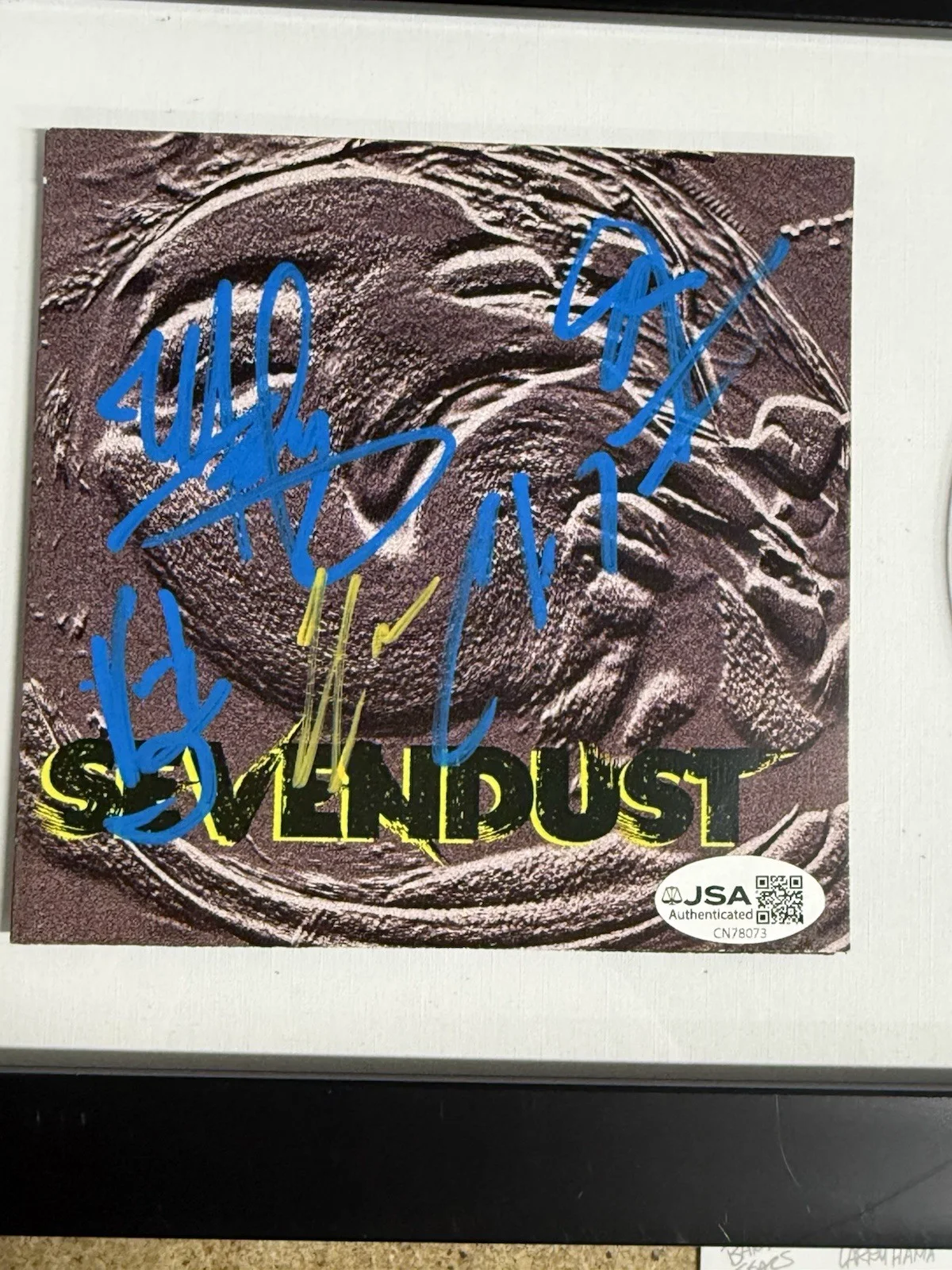 Sevendust (7D) Complete Band Signed “Self Titled 1997” Framed CD With JSA COA, image 3