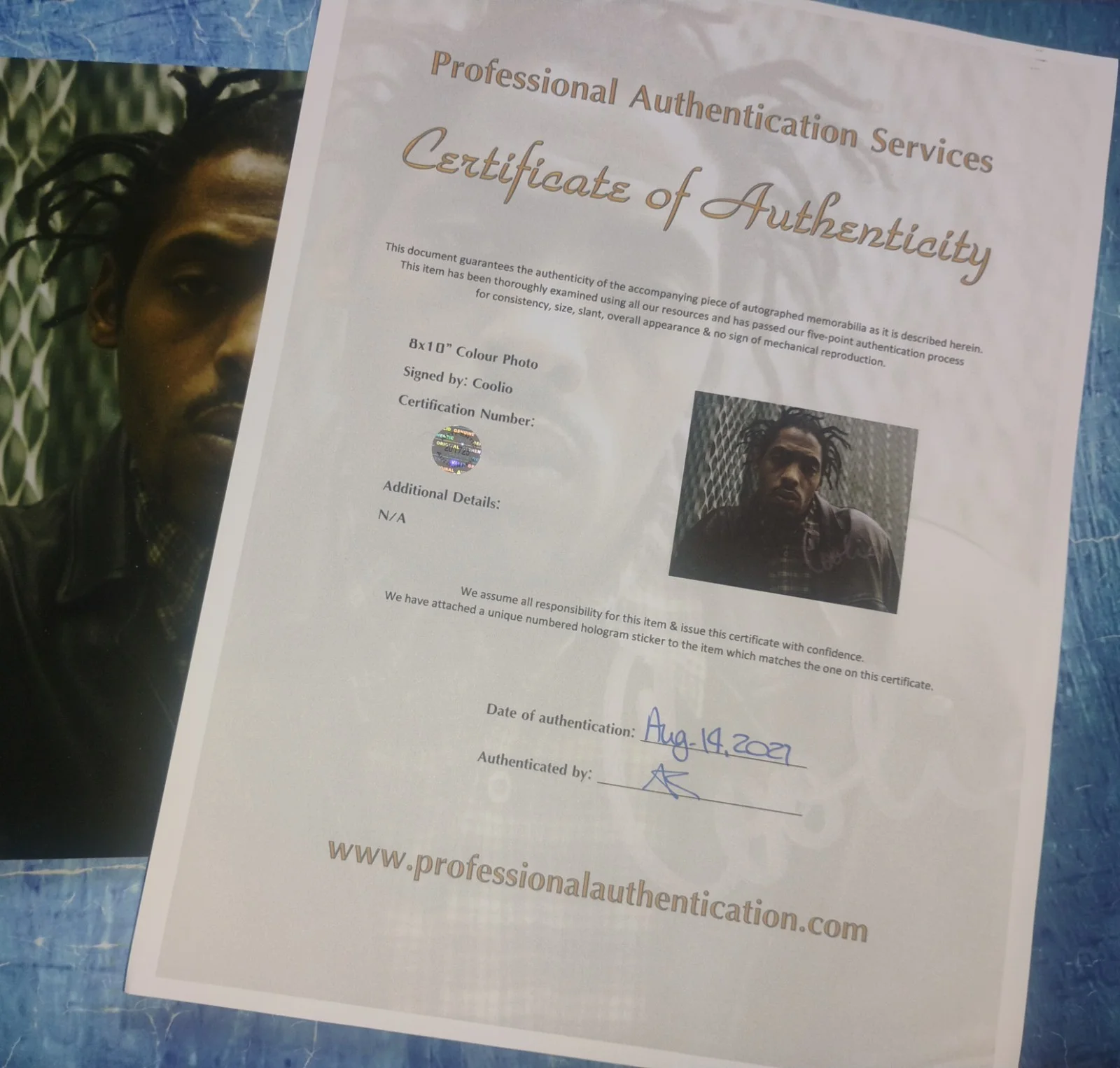 Coolio Hand Signed Autograph 8x10 Photo COA - NO US TARIFFS, image 4